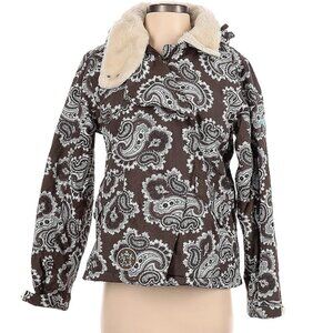 Burton Paisley Hooded Waterproof Sherpa Faux Fur Ski Snowboard Snow Jacket Coat